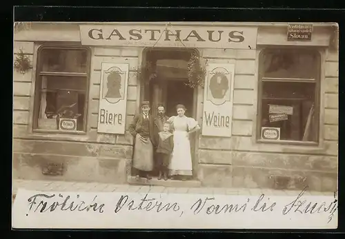 Foto-AK Wien, Gasthaus Franz Szucsitz, Victoriagasse 4