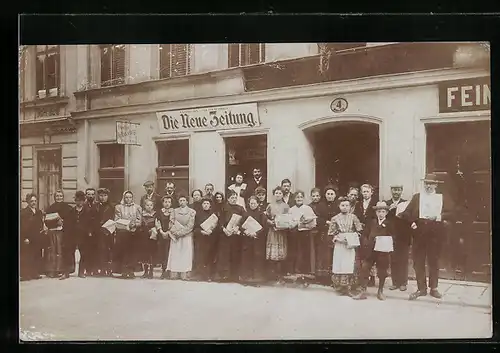 Foto-AK Wien, Die Neue Zeitung, Redaktion in der Zeillergasse 4