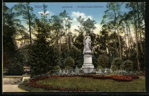 AK Tilsit, Jacobsruh mit Königin-Luise-Denkmal