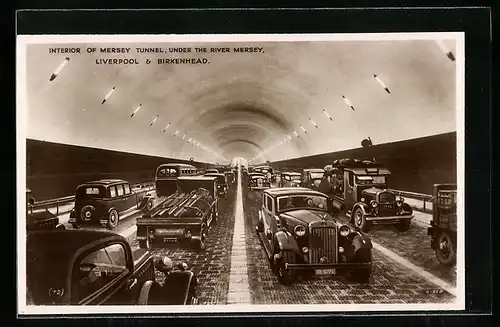 AK Liverpool, Birkenhead, Interior of Mersey Tunnel under the River Mersey
