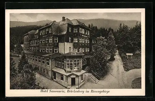 AK Brückenberg /Riesengebirge, Hotel Sanssouci