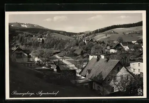 AK Agnetendorf, Ortsansicht mit den Schneegruben und dem Reifträger