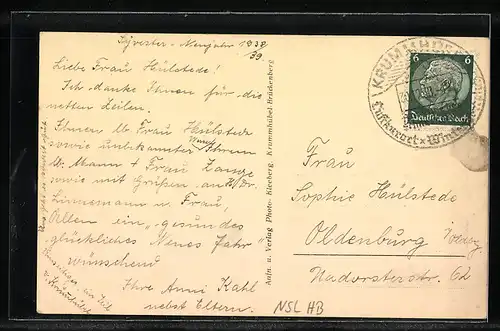 AK Krummhübel, Ortsansicht im Winter