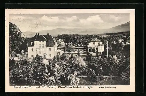 AK Ober-Schreiberhau i. Rsgb., Sanatorium Dr. med. Ed. Schulz, Alter Baudenweg