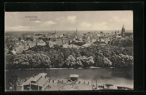 AK Insterburg, Totalansicht mit Fluss