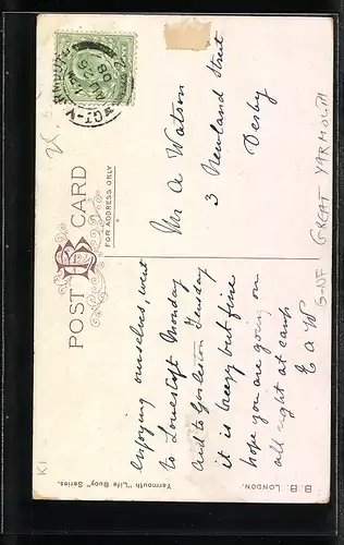 AK Great Yarmouth, Town Hall & Quay, Liebende am Wasser