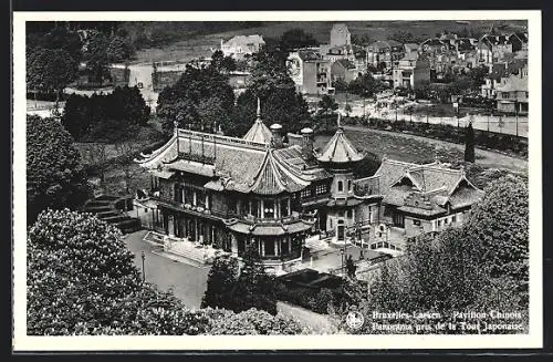 AK Brüssel / Bruxelles, Pavillon Chinois, Panorama pris de la Tour Japonaise