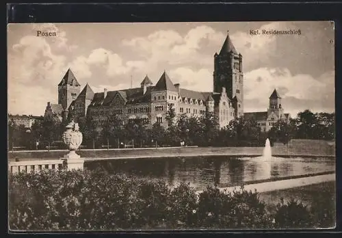AK Posen, Kgl. Residenzschloss mit Fontaine