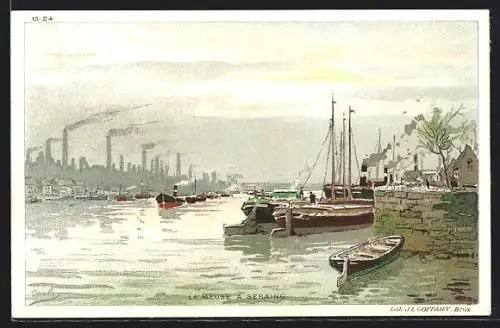 Künstler-AK Seraing, La Meuse