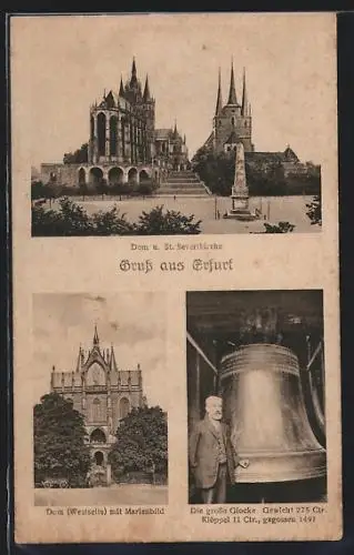 AK Erfurt, Dom und Severikirche, Die grosse Glocke im Dom