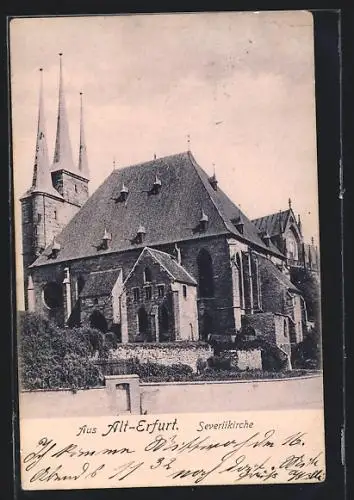 AK Erfurt, Severikirche mit Domtürmen