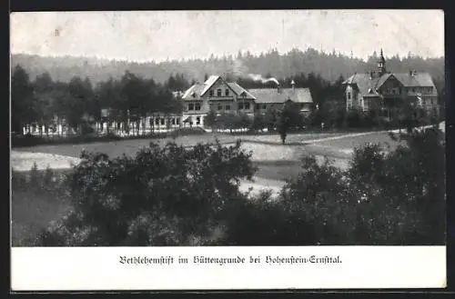 AK Hohenstein-Ernstthal /Sa., Bethlehemstift im Hüttengrunde aus der Vogelschau