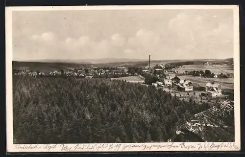 AK Grünbach i. V., Gesamtansicht von oben