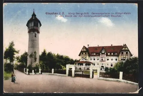 AK Glauchau i. S., König Georg-Stift Genesungsheim im Rümpf-Walde
