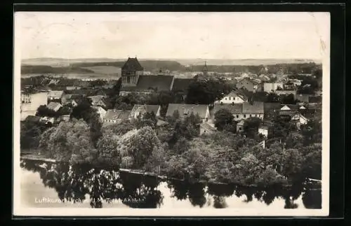AK Lychen /U. M., Totalansicht aus der Vogelschau