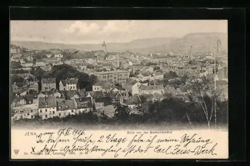 AK Jena, Blick von der Bismarckshöhe