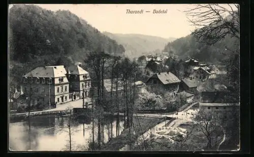 AK Tharandt, Ortspartie und Blick aufs Badetal