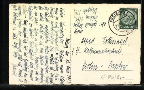 AK Freising, Totalansicht aus der Vogelschau