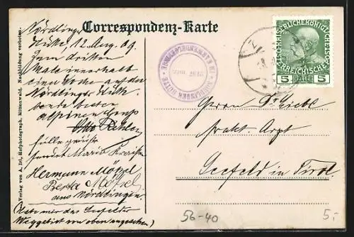 AK Nördlingerhütte, Blick auf die Reitherspitze