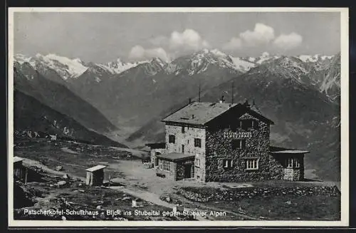 AK Patscherkofel-Schutzhaus, Blick ins Stubaital gegen d. Stubaier Alpen