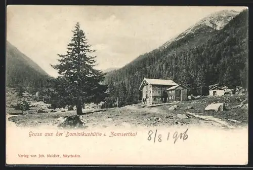 AK Dominikushütte im Zamsertal, Berghütte