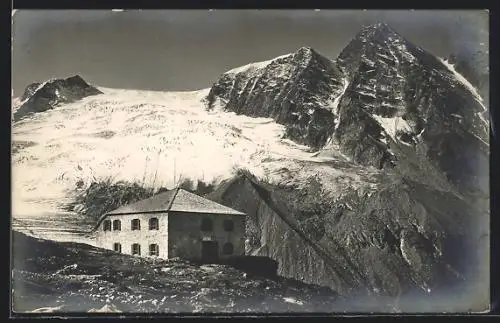AK Greizer-Hütte /Zillertal, Berghütte mit Blick auf Gipfel
