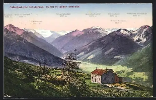 AK Patscherkofel Schutzhaus, Blick ins Stubaital