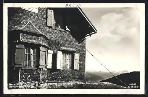 AK Neue Kellerjochhütte, Fassade gegen Drei Herrenspitze