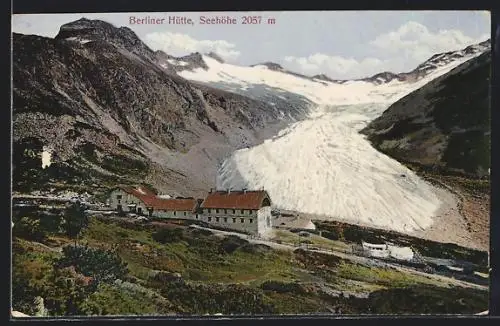 AK Berliner Hütte, Blick gegen Gletscher