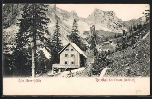 AK Otto Mayr-Hütte, Reinthal bei Füsssen, Berghütte mit Umgebung