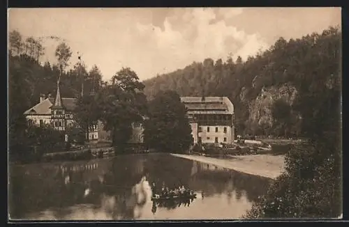 AK Mittweida, Flusspartie an der Lauenhainer Mühle