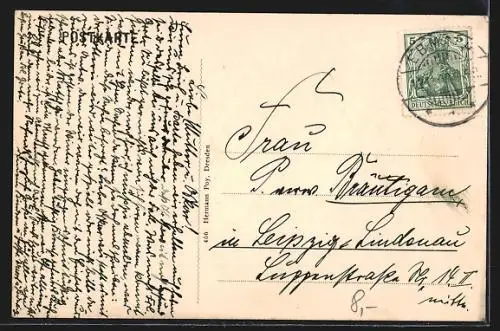 AK Bad Elster, Strassenpartie mit Postamt