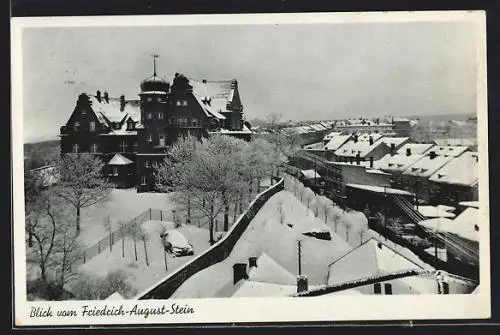 AK Schöneck i. V., Blick vom Friedrich-August-Stein im Winter