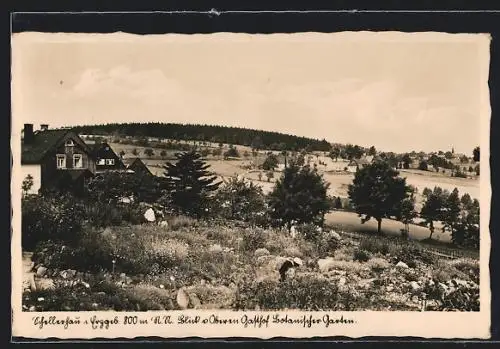 AK Schellerhau /Erzgeb., Blick vom Oberen Gasthof Botanischer Garten