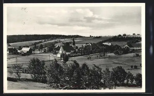 AK Schellerhau /Erzgeb., Kirche mit Umgebung aus der Vogelschau