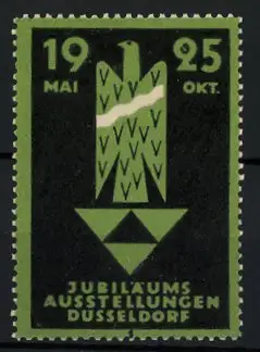 Reklamemarke Düsseldorf, Jubiläums-Ausstellung 1925, Messelogo Adler