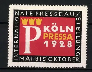 Reklamemarke Köln, Internationale Pesse-Ausstellung Pressa 1928, Messelogo