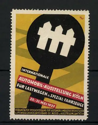 Reklamemarke Köln, Internationale Automobil-Ausstellung f. Lastwagen u. Spezialfahrzeuge 1927, Messelogo