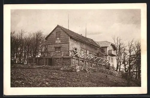 AK Kienek-Enzianhütte, Motiv der Berghütte