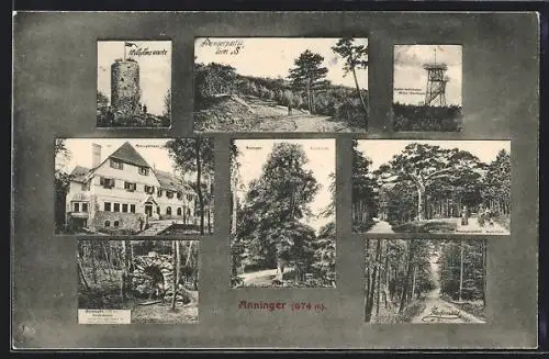 AK Anningerhaus, Wilhelmswarte, Partie beim S, Buchbrunnen, Breite Föhre, Buchenwald