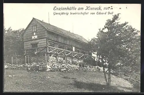 AK Enzianhütte, Berghütte am Kieneck, Pächter Eduard Dell