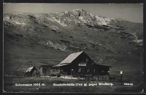 AK Rinnhoferhütte, Berghütte auf der Schneealpe gegen den Windberg
