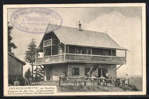 AK Theresiahütte, Berghütte der Alp. Ges. D'Schindeltaler am Jauerling