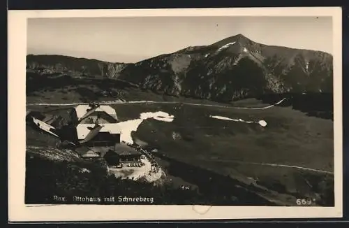 AK Ottohaus, Berghütte mit dem Schneeberg