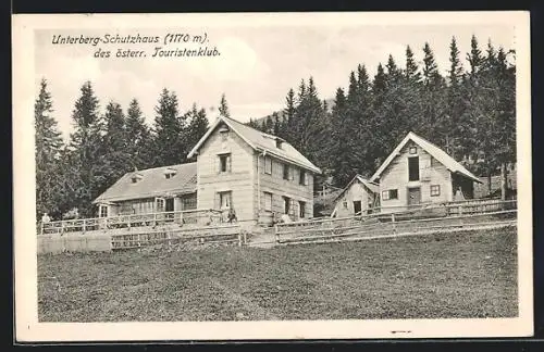 AK Unterberg-Schutzhaus, Österr. Touristenklub, Gesamtansicht