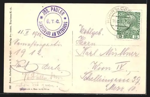 AK Unterberg-Schutzhaus, Österr. Touristenklub, Gesamtansicht