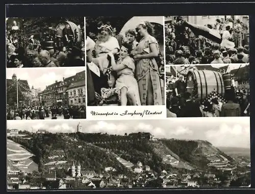 AK Freyburg / Unstrut, Winzerfest, Ortspanorama