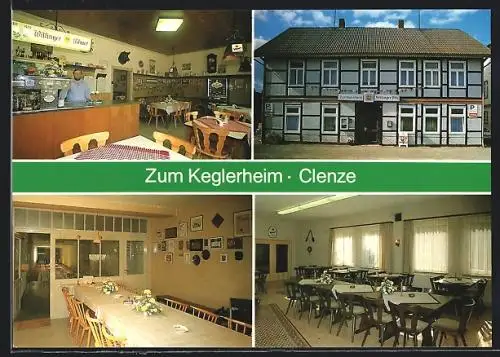 AK Clenze, Gasthaus Zum Keglerheim mit Interieur