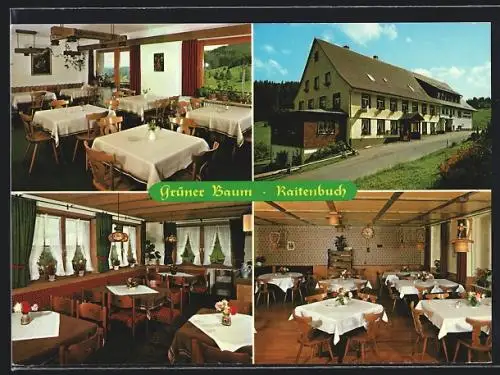 AK Lenzkirch-Raitenbuch, Gasthaus-Pension Grüner Baum mit Interieur-Ansichten