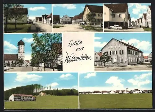 AK Weidenstetten, Schule, Rathaus und Gasthaus Weidenstetten